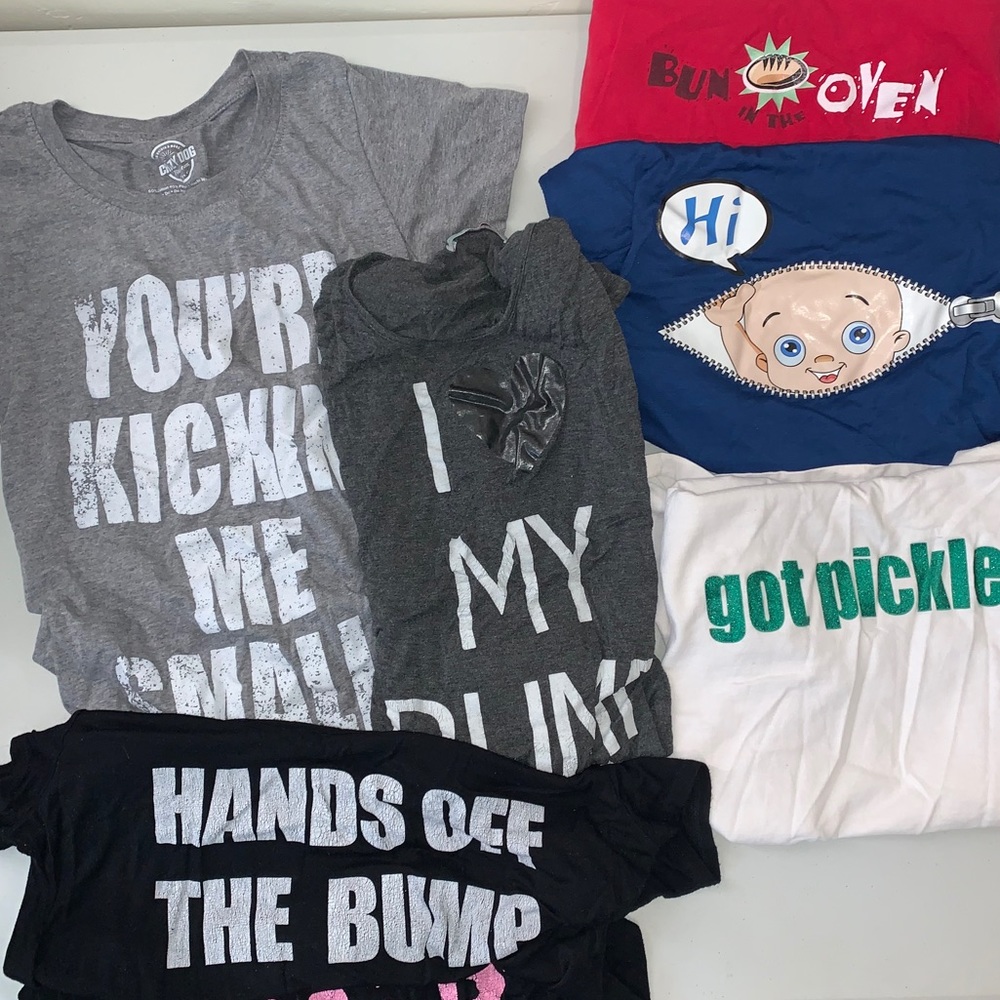 Maternity Shirt “fun sayings”  Bundle 6+ shirts